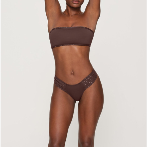 Skims Rhinestone Swim Bandeau Bikini Top - Picture 3 of 8